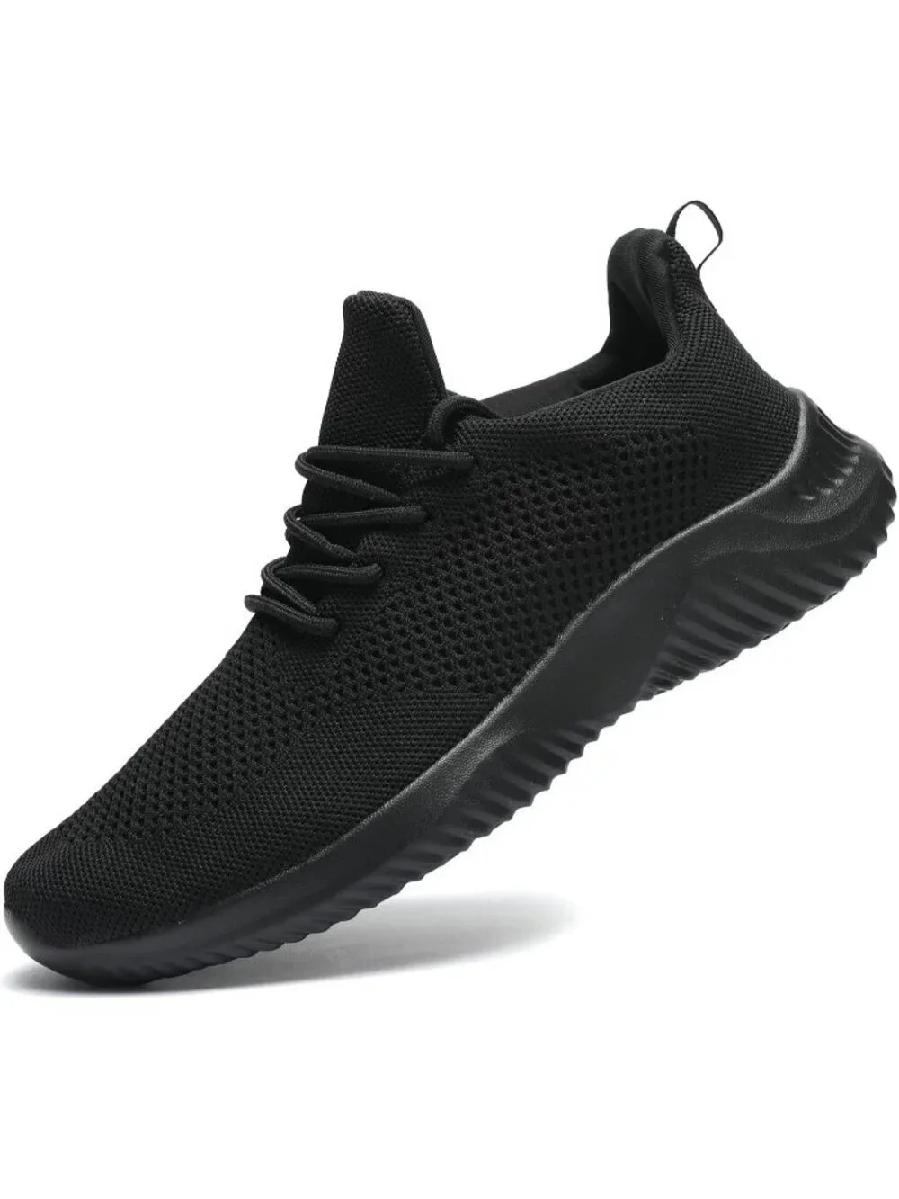 Men's Black Mesh Ultra Light Breathable Casual Fashion Slip on Walking Sneaker